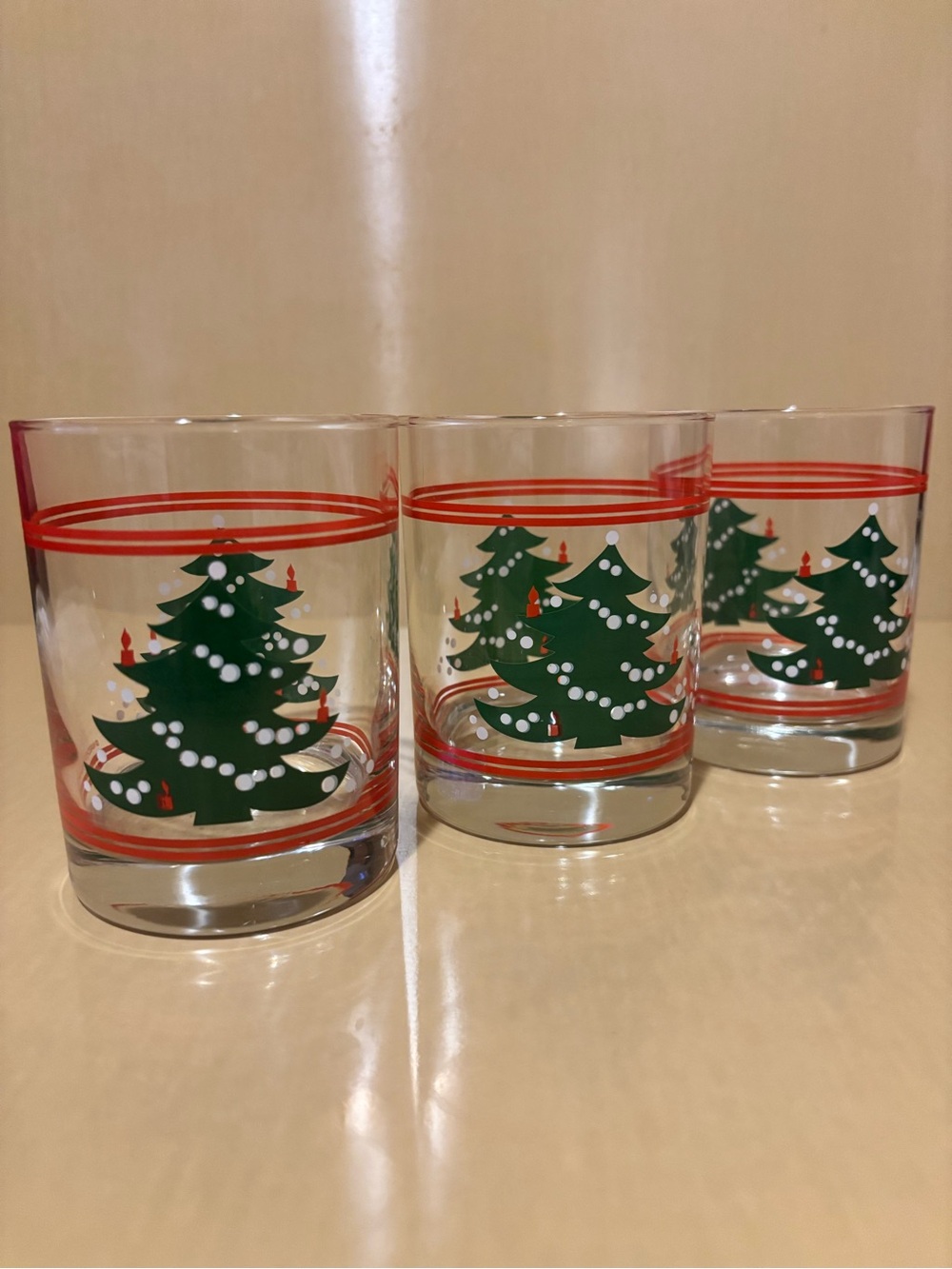 Set of 3 Vintage Waechtersbach Christmas Tree Glasses